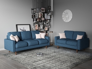 Picture of Grimsby 3+2 Sofa Range(Dark Blue)- 3 + 2 Combo