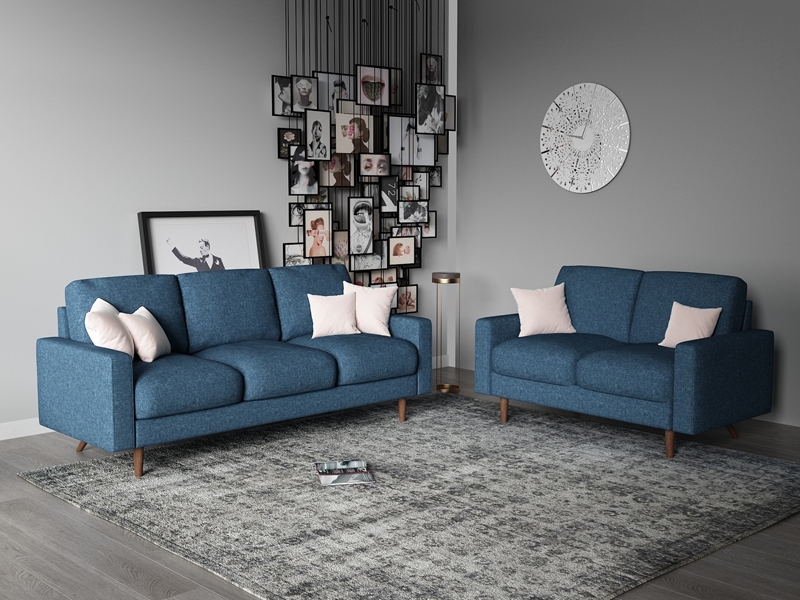 Picture of Grimsby 3+2 Sofa Range(Dark Blue)- 3 + 2 Combo