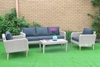 Picture of OASIS SOLID ACACIA 4PC WICKER COFFEE TABLE & SOFAS *ALUMINIUM FRAME