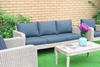 Picture of OASIS SOLID ACACIA 4PC WICKER COFFEE TABLE & SOFAS *ALUMINIUM FRAME