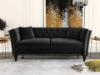 Picture of JERILYN Chesterfield Flared Arm Velvet Sofa Range (Black) - 2 Seaters (Loveseat)