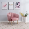 Picture of BLANEY Curved Flared Velvet Accent Chair (Pink)