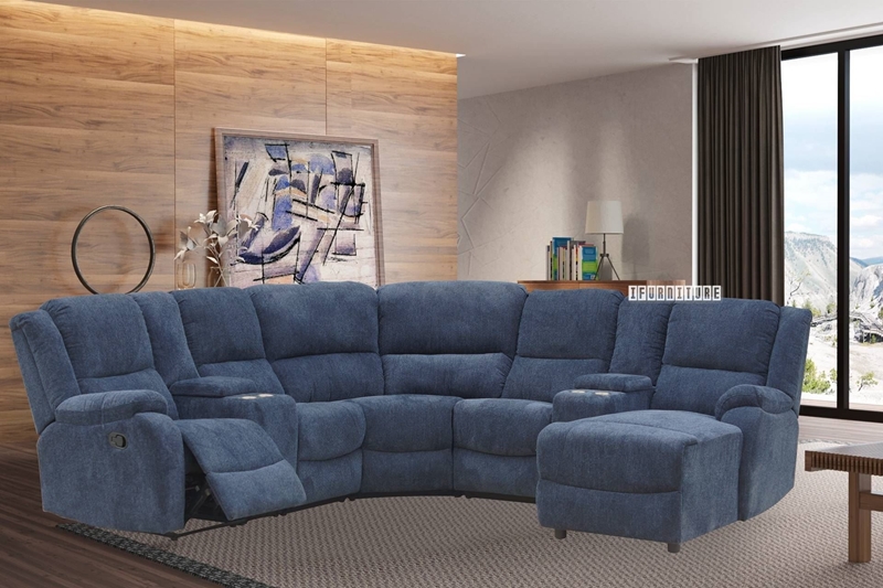 Picture of ALTO SECTIONAL MODULAR RECLINING SOFA WITH CHAISE * CUP HOLDERS AND STORAGE