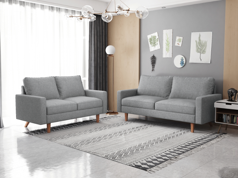 Picture of MAC 3+2 Fabric Sofa Range (Light Gray) - 3+2 Set