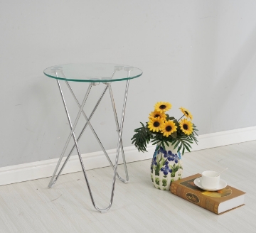 Picture of LILO Side Table * 4 Colors Available - Clear top + Chrome base