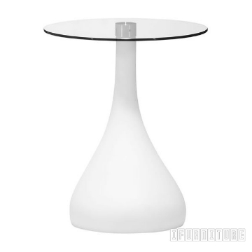 Picture of JUPITER Fiber Glass Side Table in Black  and White Color - white