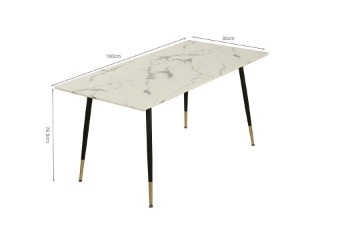 Picture of BIJOK 47"/63" Dining Table (White Marble Finishing)