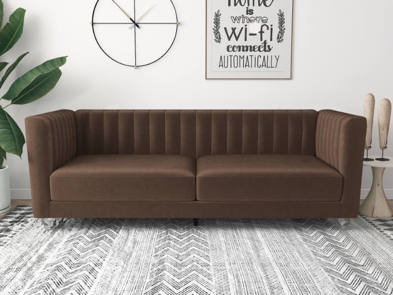 Picture of MISHTI Velvet Sofa Range (Brown) - 3 Seater (Sofa)