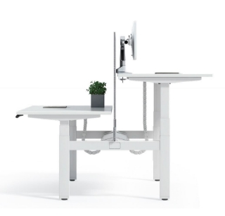 Picture of UP1 BACK-TO-BACK DUAL Adjustable Desk System - 180cm Long (White Desk Top)