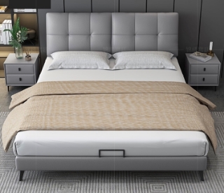 Picture of GIMORA Platform Bed Frame (Genuine Leather) - Queen