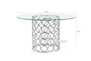 Picture of MARCANO GLASS TOP Dining Table *Silver Stainless Steel Frame