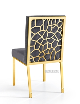 Picture of MARCANO GREY VELVET DINING CHAIR *GOLD STAINLESS STEEL FRAME