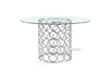 Picture of MARCANO 140 GLASS TOP ROUND 5PC DINING SET *SILVER STAINLESS STEEL FRAME