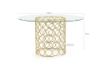 Picture of MARCANO 140 Glass Top Round 5PC Dining Set (Gold Stainless Steel Frame)