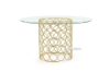 Picture of MARCANO 140 Glass Top Round 5PC Dining Set (Gold Stainless Steel Frame)
