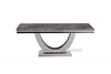 Picture of NUCCIO 180 Marble Top Stainless 7PC Dining Set (Dark Grey Velvet)