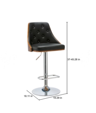 Picture of ELLA BAR STOOL *BLACK LEATHER
