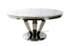 Picture of NUCCIO 59" Marble Top Stainless Round Dining Table in 2 Colors