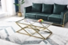 Picture of DIAMOND 120 Glass Top Coffee Table (Golden Stainless Steel Frame)