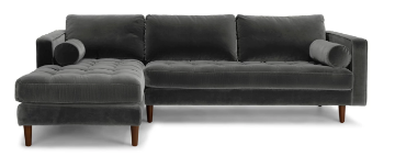 Picture of FAVERSHAM Velvet Sectional Sofa (Gray)