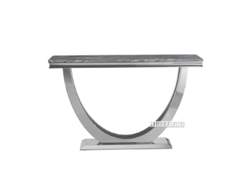 Picture of NUCCIO 55" Marble Top Stainless Steel Console Table (Dark Gray)