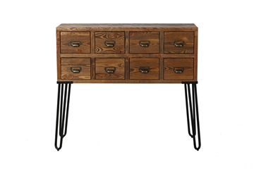 Picture of LIBRARY 8 Drawers Wood Cabinet *Brown Rustic