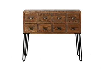 Picture of LIBRARY 8 Drawers Wood Cabinet (Brown Rustic)