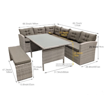Picture of Milton Sectional Patio Dining Set