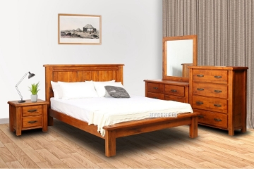 Picture of RIVERWOOD 5PC Rustic Pine Bedroom Combo in King SIze