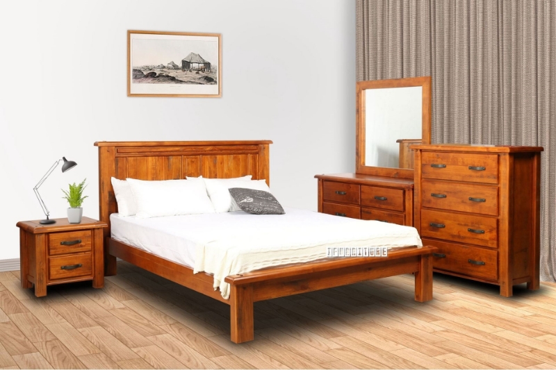 Picture of RIVERWOOD 5PC Rustic Pine Bedroom Combo in King SIze