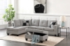 Picture of ADISEN Sectional Sofa with Ottoman (Light Grey)