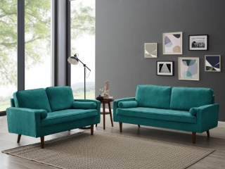 Picture of FAVERSHAM Sofa Range (Cyan) - Loveseat + Sofa Set