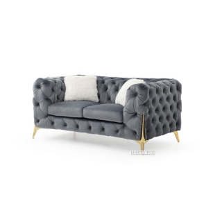 Picture of VIGO 3+2+1 Chesterfield Tufted Velvet Sofa Range (Gray) - 2 Seaters (Loveseat)