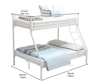 Picture of STELLA Steel Frame Single-Double Bunk Bed (White)