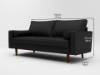 Picture of FAVERSHAM 3+2 Sofa Range (Black PU) - 2 Seaters (Loveseat)