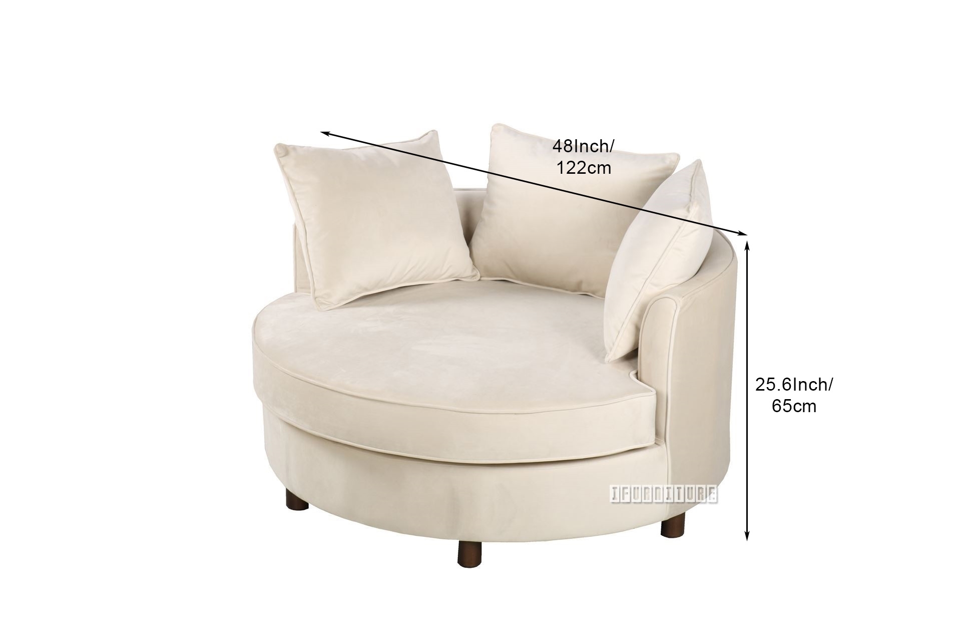 LYDIA NEST CHAIR/ SOFA IN BEIGE VELVET FABRICiFurnitureThe largest