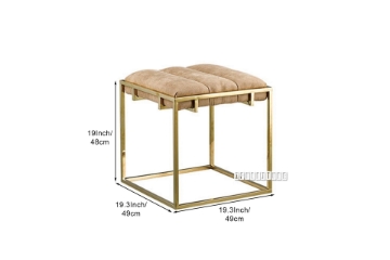 Picture of CANARY Gold Frame Velvet Foot Stool (Beige)