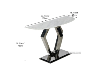 Picture of NUCCIO 150 Marble Top Stainless Steel Console Table