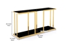 Picture of TANGO Glass Top Gold Stainless Frame Console Table (Black)