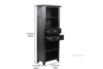 Picture of CAROL Solid Acacia Bookcase (Black)