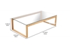 Picture of PARIS RECTANGULAR GLASS COFFEE TABLE *SOLID OAK LEGS