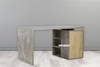 Picture of MORENA REVERSIBLE WRITING DESK WITH SHELF *CEMENT AND NATURAL OAK