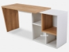 Picture of MOGANA 160 Swivel Writing Desk with Shelf (Natural Oak & White)