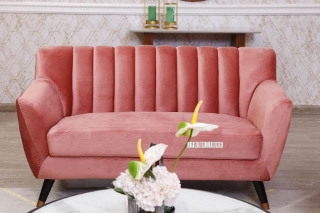 Picture of EVA 3+2+1 Velvet Sofa Range (Pink) - 2 Seaters (Loveseat)