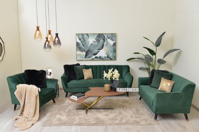 Picture of FINAL SALE! EVA 3+2+1 Velvet Sofa Range (Green)