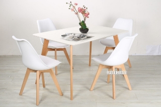 Picture of SKIVE  1.2/1.6m 5pc Dining Set (White) - 1.2 m (5PC DINING SET)