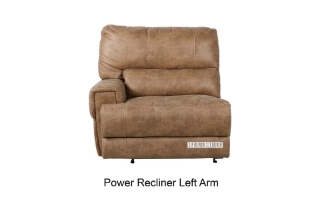 Picture of STARC Modular Power Recliner Sectional Sofa with Console (Air Leather in Sandstone) - Power recliner (Left Arm)