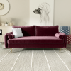 Picture of MARYJANET Velvet Sofa Range (Burgundy) - Loveseat + Sofa Set