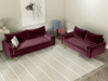 Picture of MARYJANET Velvet Sofa Range (Burgundy) - Loveseat + Sofa Set