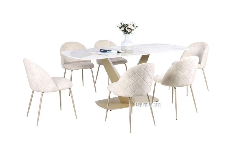 Picture of LANCER 7PC 180 Ceramic Marble Dining Set